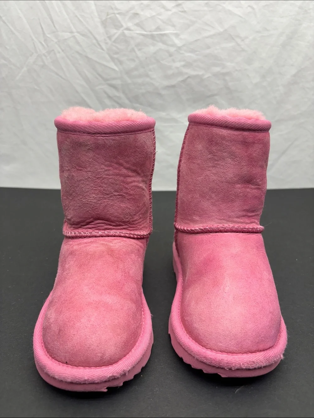 Ugg Kids Pink Suede Winter Boots - Plush Lining, SZ 8 toddler girl, box 43